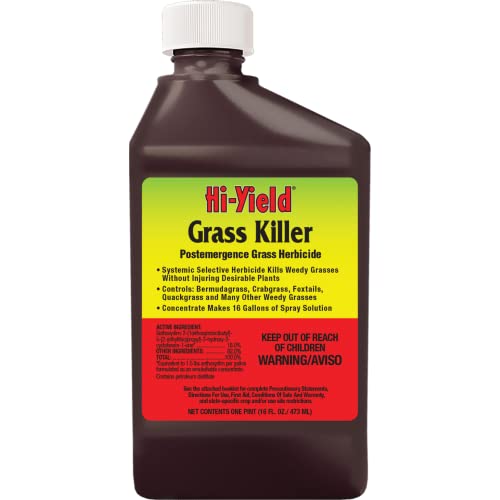 Hi-Yield (31134) Grass Killer Postemergence Grass Herbicide, 8 oz | Fluazifop-P-butyl selective herbicide - Post-emergent grass killer safe to use over ornamentals - Landscapers