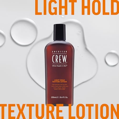 American Crew Men's Light Hold Texture Lotion for Fine Hair, 8.4 fl oz | Light hold texture hair styling lotion that adds body & manageability with a natural, low-shine finish. For fine, thin hair.
