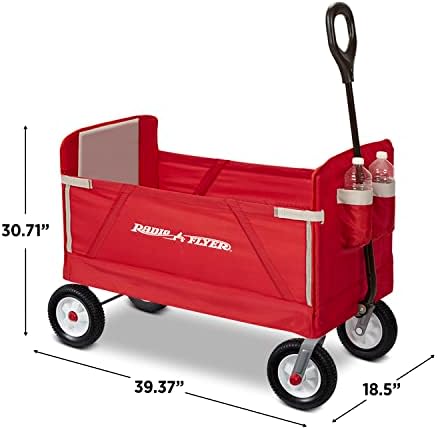 Radio Flyer Stroller Wagon for Kids and Cargo, All-Terrain Wagon with Rubber Tires, Red