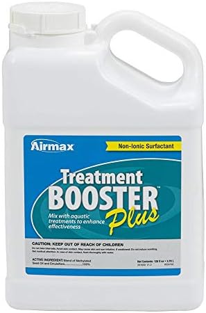 Airmax Treatment Booster Plus Aquatic Surfactant for Herbicide, 16 Ounces | Non-ionic solution for pond algaecide and herbicide treatments, safe liquid vegetation treatment