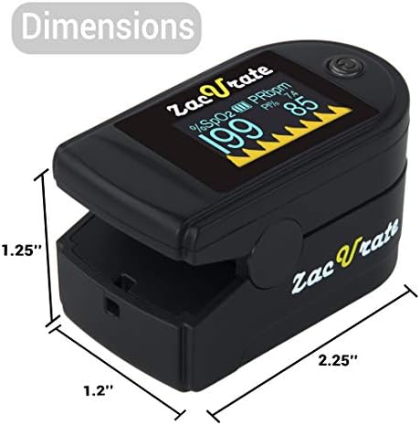 Zacurate 500C Elite Fingertip Pulse Oximeter and Oximeter Carrying Case Bundle