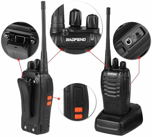 BAOFENG BF-888S Walkie Talkies High-Performance Long Range Two Way Radios for Outdoor Adventures and Team Communication (Pack of 4)