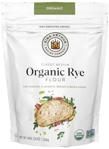 King Arthur Organic Medium Rye Flour - 3 lbs for Complex Flavorful Breads & Baked Goods - 100% US Grown & Milled - Non-GMO Project Verified - Robust