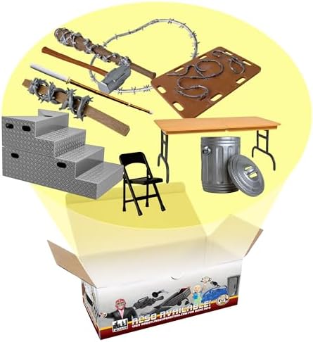 10 Piece Hardcore Accessory Set for Wrestling Action Figures | Create Hardcore Wrestling Figure Matches with 10 Accessories Including a Breakable