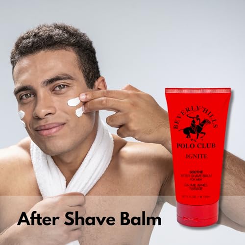Beverly Hills Polo Club Classic Soothing After Shave for Men | Authentic Musk & Woody Scent | Calms & Refreshes Skin, Long-Lasting | 5oz Travel Size