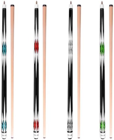 Pool Cue Stick - 58 inch Maple Billiard Pool Stick (Multicolour) | Imitation Turquoise Design, 18-21oz Weight Options, 13mm Leather Tip, For Beginner & Intermediate Player