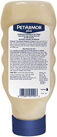 PetArmor Plus Flea & Tick Oatmeal Shampoo Dogs, 7-Day, Tropical, 18oz