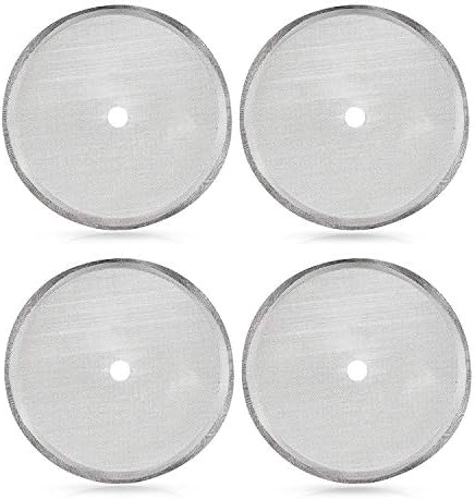 Secura French Press Replacement Screens, Stainless Steel Reusable Mesh Filter for 34 Ounce, 1 Liter Coffee Press, 4 Pack
