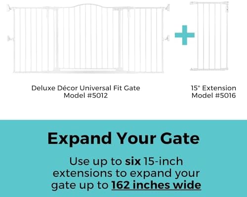 Toddleroo by North States - Deluxe Décor Safety Gate: Hardware Mounted Extra Wide Metal Baby Gate - Adjustable Child Gate - 38.3 to 72 Inches Wide - 30 Inches Tall - Matte Bronze
