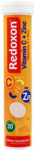 Redoxon Vitamin C + Zinc, Effervescent Tablets of Vitamin C and Zinc, Helps Support Your Immune System, Orange Flavor, 20 Effervescent Tablets, 2.82 Oz, Box