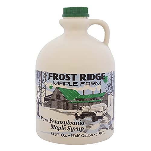 Frost Ridge Maple Farm, Organic Maple Syrup, Grade A, Half Gallon (64 FL Oz), Medium Amber Rich