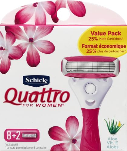 Schick Quattro Womens Ultra Smooth Razor Blade Refills for Women Value Pack, 10 Count