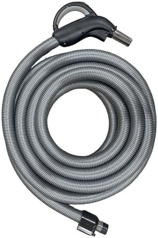 Wessel 30ft Direct Connect Central Vacuum Hose, Dual-Voltage, Crushproof | 120V powerhead & vacuum 3-way switch control; 2-prong connector; ergonomic 360-degree swivel handle; airflow control valve