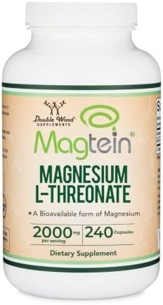 Magnesium L-Threonate 2,000mg Magtein, Natural Sleep Support, 120 Capsules | Cognitive Function, Neurological Health, Sleep + Memory Support, 90-Day Supply, MIT Patented Magtein Form, Third-Party Tested