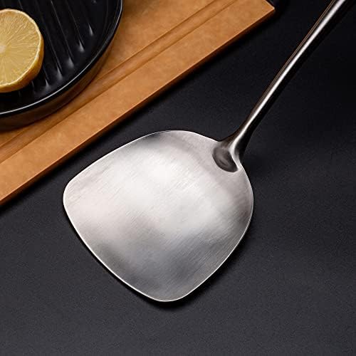 FJNATINH Wok Spatula and Ladle,Skimmer Ladle Tool Set, 17inches Spatula for Wok, 304 Stainless Steel Cooking Utensils