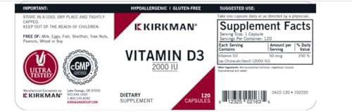 Vitamin D-3 2000 IU Capsules - Hypo - 120 ct
