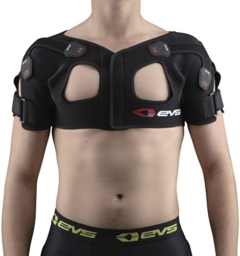 EVS SB05 Dual Shoulder Brace, Compression Fit, w/X-Straps, Medical Grade | Compression support with X-strap stabilization, Breathable Adjustable Fit, for motocross, MTB and off-road riding