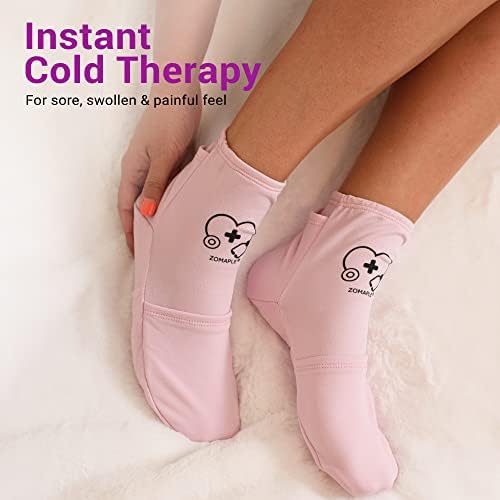 Zomaple Cold Therapy Socks, 2 Gel Packs for Neuropathy & Hot Feet Comfort