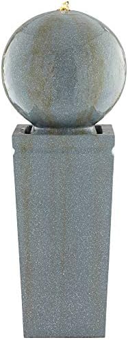 Sphere and Pillar 34 1/4" High LED Outdoor Indoor Large Bubbler Fountain