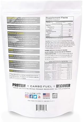Ryno Power All Natural Whey Protein 2lb (20 Servings) 'Chocolate' - 100% Whey Protein Blend & No Fillers - Non GMO