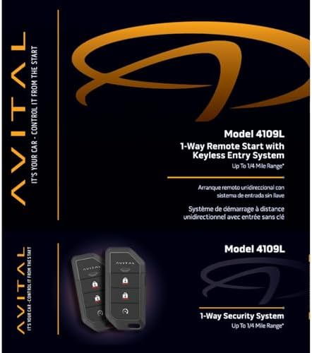 Avital 4109L 1-Way Remote Start System with Two 4-Button Remotes