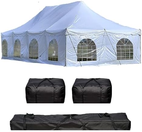 DELTA 40x20 PVC Pole Tent Outdoor Party Canopy with Free Bags,Fire Retardant