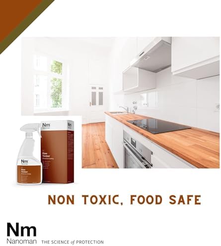 NANOMAN Wood Sealer & Water Repellent 750mL – Clear Penetrating Timber Protector for Waterproofing Raw Wood, Furniture