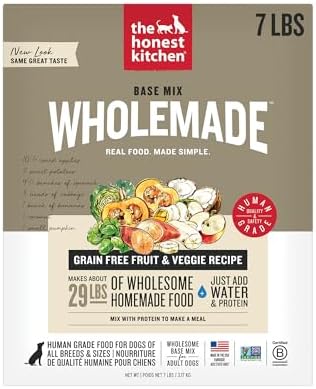 The Honest Kitchen Dehydrated Grain Free Fruit & Veggie Base Mix Dog Food (Just Add Protein), 3 lb Box
