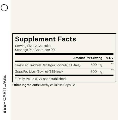 Codeage Grass Fed Beef Cartilage Supplement - Freeze Dried, Non-Defatted