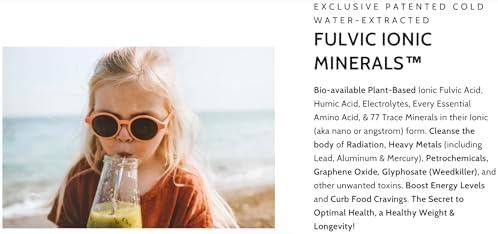 Optimally Organic Water Extracted Fulvic Ionic Minerals X100-2 Month Supply - Patented BioActive Ionic Fulvic Acid - Humic Acid - 77 Trace Minerals
