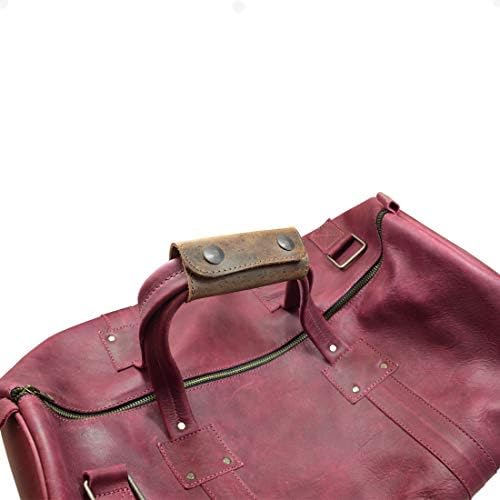 Hide & Drink, Handle Grip Replacement for Luggage Bags, Travel Accessories, Full Grain Leather, Handmade, Bourbon Brown