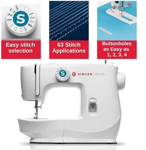 SINGER® M2100 Lightweight Compact Sewing Machine with Accessory Kit