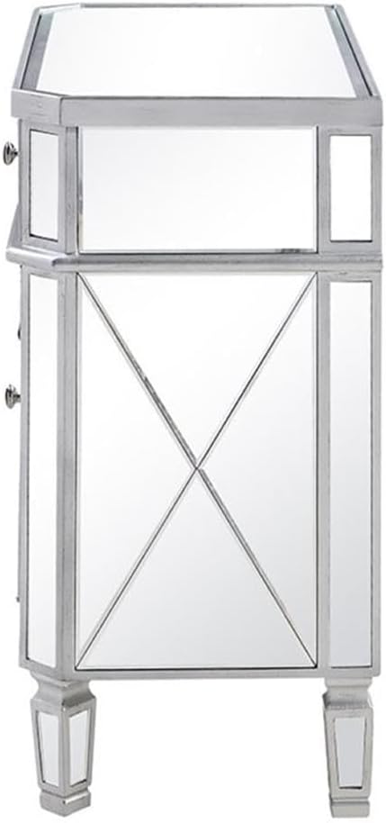 Elegant Lighting Danville 2 Door Mirrored Chest in Silver