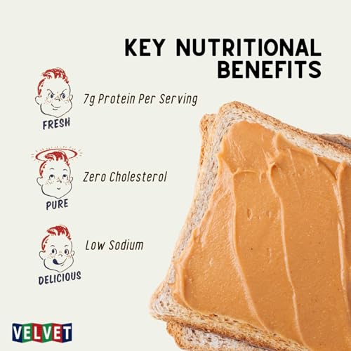 Velvet Peanut Butter, Creamy – Detroit’s Classic Since 1937, Smooth & Nostalgic Spread with “Fresh, Pure, Delicious” Label, Made in the USA, Gluten-Free, Perfect for Sandwiches, Baking & Snacking (18 Ounce Jar)