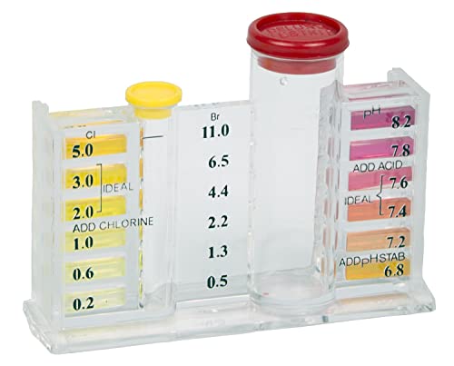Poolmaster 5-Way Pool and Spa Water Test Kit with Case, Swimming Pool Chemical Test Kit for Chlorine, Bromine, pH, Alkalinity and Acid Demand