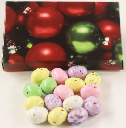 Scott's Cakes Speckled Chocolate Malted Eggs in a 1 Pound White Gourmet Box