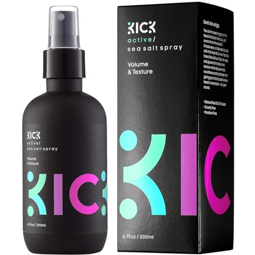 Kick Sea Salt Spray for Men - Texturizing Hair Spray - Beach Waves & Volume | Salt Water Formula for a Surfer Hair Style - Natural Texture & Tousled