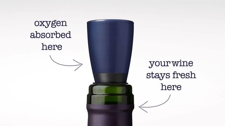 Wine Saver - Wine Preserver and Stopper - Removes Harmful Oxygen from your Wine Simply and Effectively - Indigo Blue 4 Pack