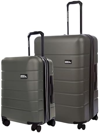 Eddie Bauer Glacier Checked 30" Luggage | Hardside | Spinner Wheels | Expandable | Lightweight | Travel Essentials - Sprig Green
