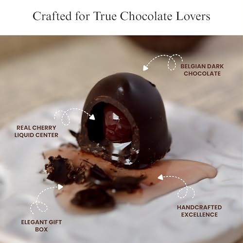 ANDY ANAND CHOCOLATIER Sugar Free Belgian Dark Chocolate Cherry Cordials - Plant Based