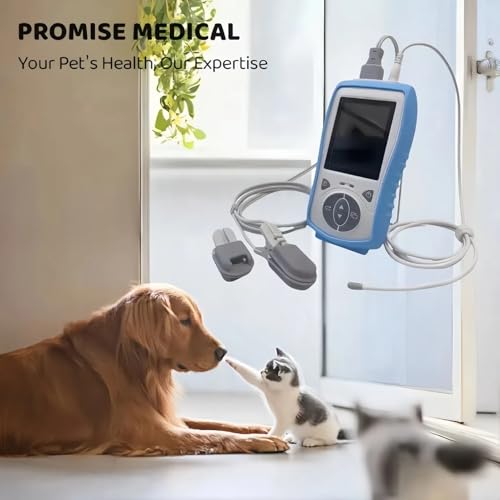 Plus Oximeter Veterinary Handheld Pulse Oximeter for SPO2, Heart Rate, Rectal Temperture, Include Rechargeable Battery (30-Day Guarantee)