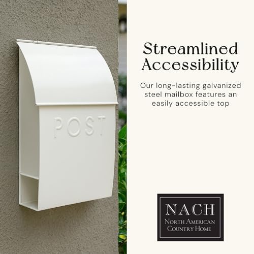 NACH Mailboxes for Outside Wall Mount, 15 x 10 x 4 inches, Red Wall Mounted Mailbox and Newspaper Holder, Waterproof Mailbox for Door - The Milano Mailbox