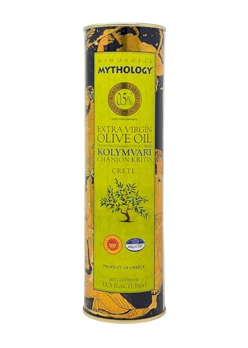 Mythology Greek Olive Oil From Greece, Cold Pressed Extra Virgin Olive Oil, Certified PDO Kolymvari Chania Crete, 3 Liter