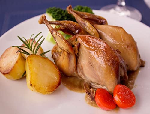 Whole Quail Bone-in - Includes 36 Whole Quail / 4.0-5.0 oz. each - 6 packages of 6 Frozen Whole All Natural Quail Meat - Ready to Cook - Product of