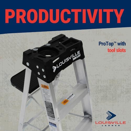 Louisville Ladder 2-Foot Aluminum Step Stool Industrial, 300-Pound Load Capacity, Type IA, AS3002