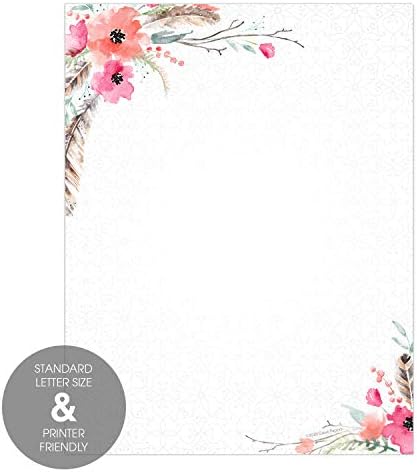 Great Papers! Lush Greenery Letterhead / 80 Floral Sheets 8.5" x 11" Beautiful Watercolor Botanical All Occasion Letter Paper