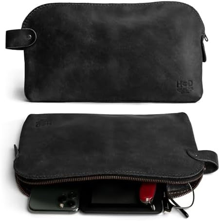 Hide & Drink, Large Rustic All Purpose Utility Bag for Cords & Chargers, Travel Bag, Multi-Purpose Bag, Full Grain Leather