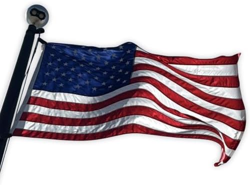 4x6 ft Heavy-Duty American Flag – 100% Made in USA, FMAA Certified – UV-Resistant 210D Outdoor Nylon with Embroidered Stars, Sewn Stripes, Brass Grommets, Reinforced Fly End for 20–25 ft Poles