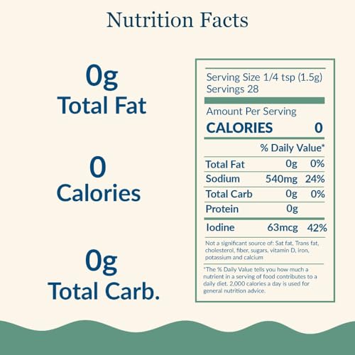 Maine Coast Sea Vegetables Sea Salt with Sea Veg Shaker, 4 oz - Wild-Harvested Seaweed Seasoning, Organic Dulse & Kelp Blend, Rich in Iodine