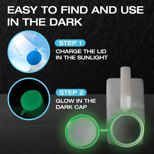 Urinals for Men Spill Proof with Glow-in-The-Dark Lid: 32oz Pee Bottle